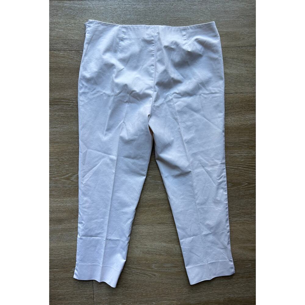 Lafayette 148 New York White Bleecker Cropped Pant Stretch Cotton SideZip luxury - Picture 15 of 16